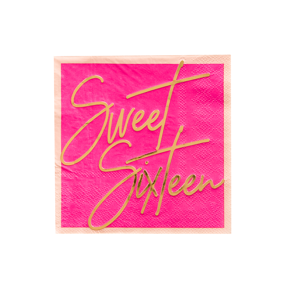 Milestone "Sweet Sixteen" Cocktail Napkins - 20 Pk.