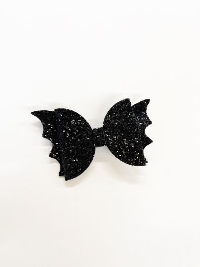 Bat Halloween Glitter Hair Bow