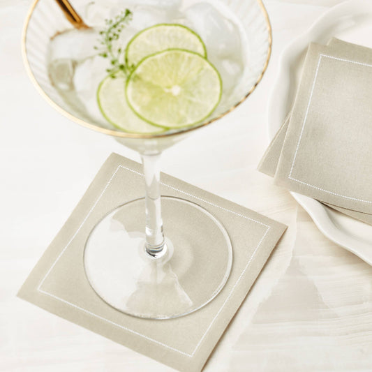 Sand Cotton Cocktail Napkins Roll